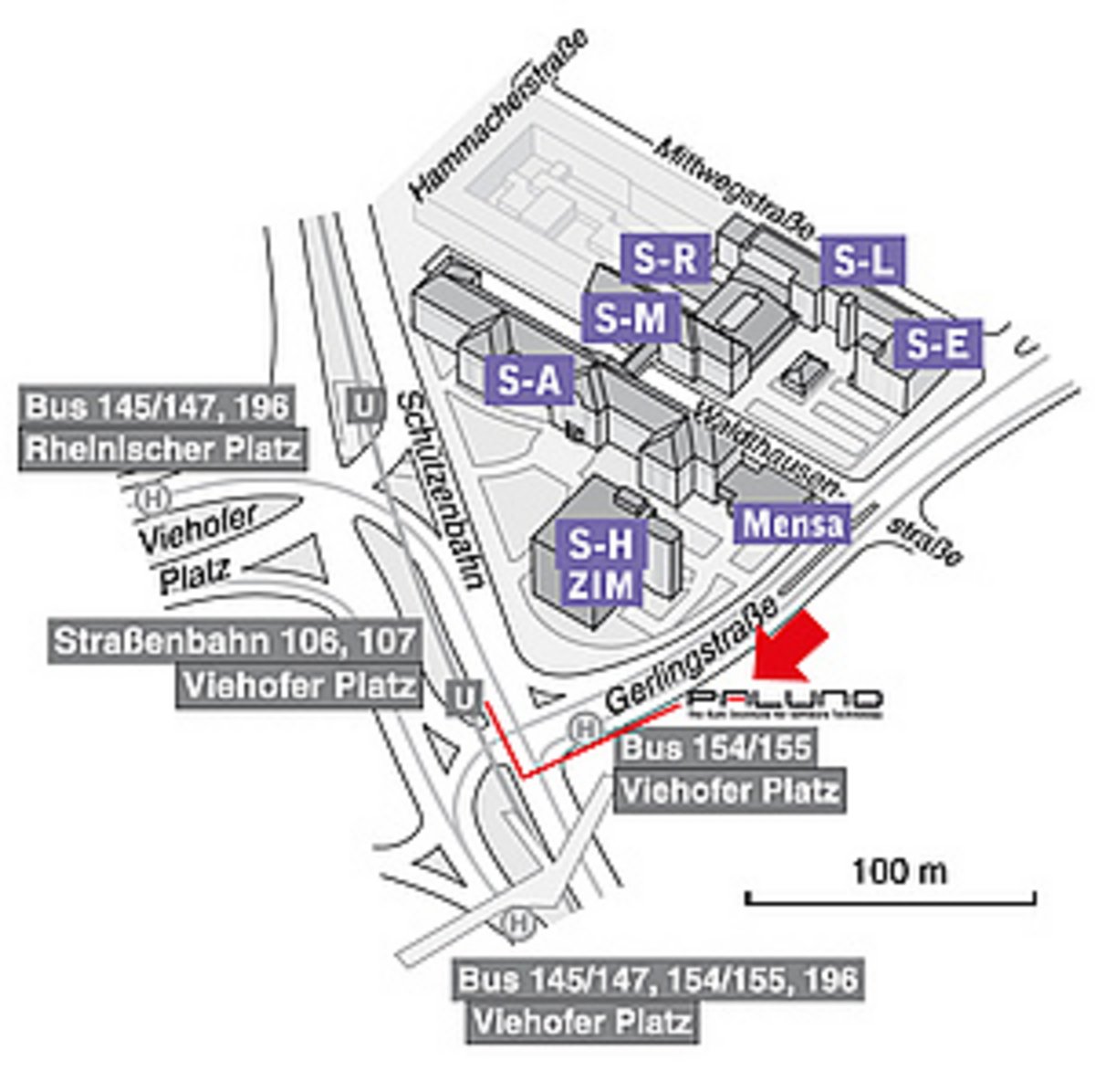 Lageplan UDE Schützenbahn